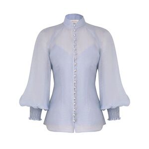 Zimmermann  Luminosity Semi-sheer Silk Linen blouse